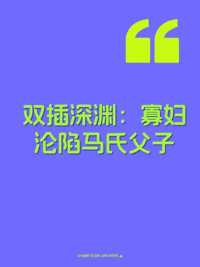 双插深渊：寡妇沦陷马氏父子 封面