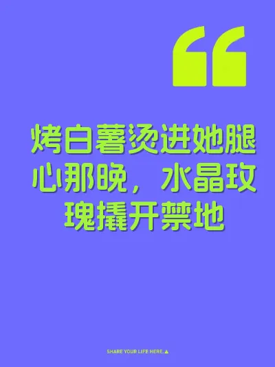 烤白薯烫进她腿心那晚，水晶玫瑰撬开禁地 封面