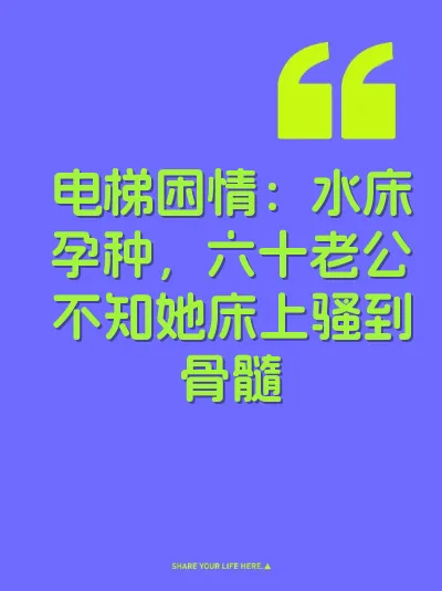 电梯困情：水床孕种，六十老公不知她床上骚到骨髓 封面