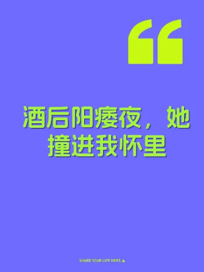 酒后阳痿夜，她撞进我怀里 封面