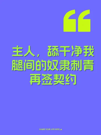 主人，舔干净我腿间的奴隶刺青再签契约 封面