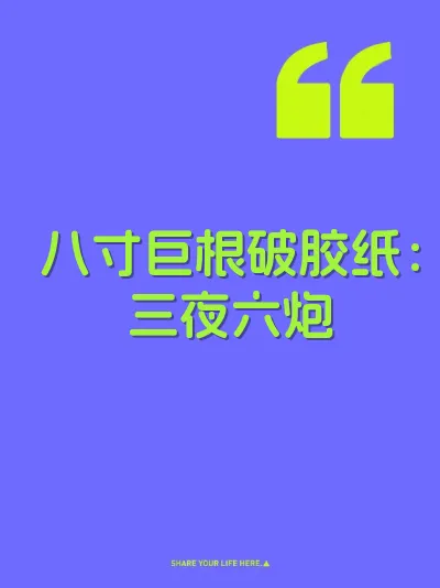 八寸巨根破胶纸：三夜六炮 封面