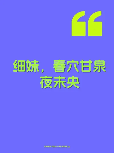细妹，春穴甘泉夜未央 封面