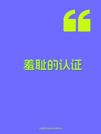 羞耻的认证 封面