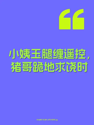 小姨玉腿缠遥控，猪哥跪地求饶时 封面