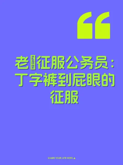 老屄征服公务员：丁字裤到屁眼的征服 封面