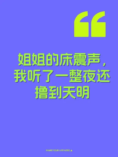 姐姐的床震声，我听了一整夜还撸到天明 封面