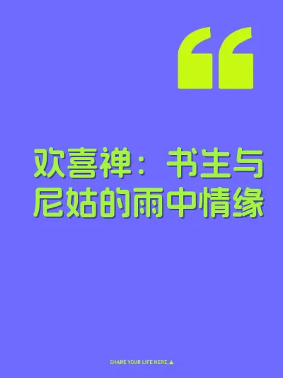 欢喜禅：书生与尼姑的雨中情缘 封面