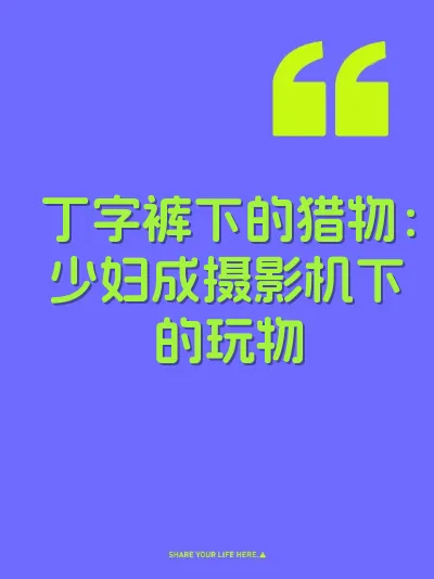 丁字裤下的猎物：少妇成摄影机下的玩物 封面