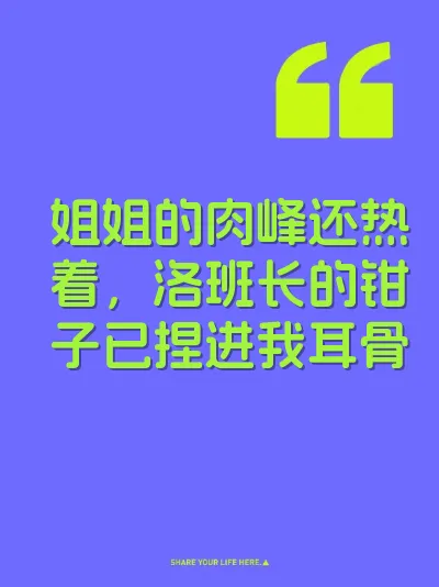 姐姐的肉峰还热着，洛班长的钳子已捏进我耳骨 封面