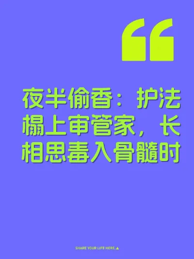 夜半偷香：护法榻上审管家，长相思毒入骨髓时 封面