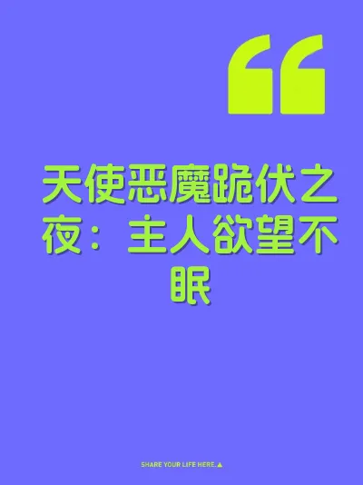 天使恶魔跪伏之夜：主人欲望不眠 封面