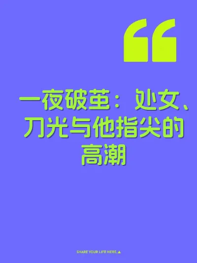 一夜破茧：处女、刀光与他指尖的高潮 封面