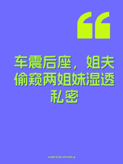车震后座，姐夫偷窥两姐妹湿透私密 封面