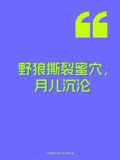 野狼撕裂蜜穴，月儿沉沦 封面