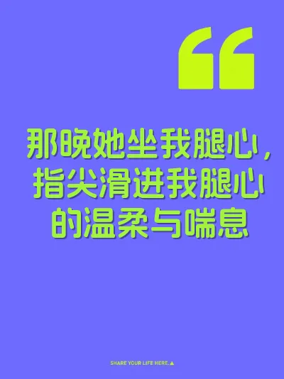 那晚她坐我腿心，指尖滑进我腿心的温柔与喘息 封面