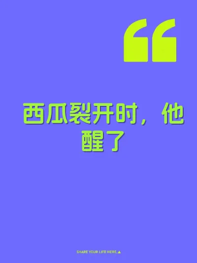 西瓜裂开时，他醒了 封面