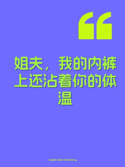 姐夫，我的内裤上还沾着你的体温 封面