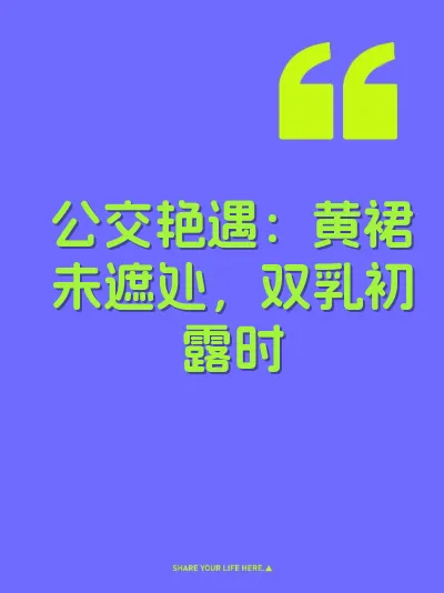 公交艳遇：黄裙未遮处，双乳初露时 封面