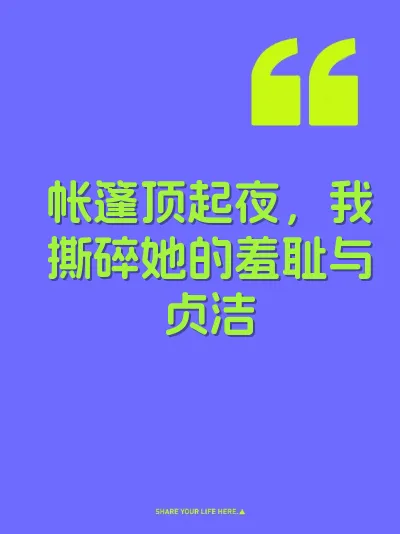 帐篷顶起夜，我撕碎她的羞耻与贞洁 封面