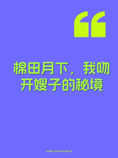 棉田月下，我吻开嫂子的秘境 封面