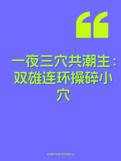一夜三穴共潮生：双雄连环操碎小穴 封面