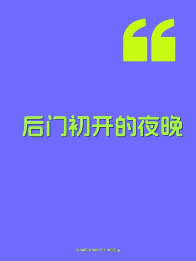 后门初开的夜晚 封面