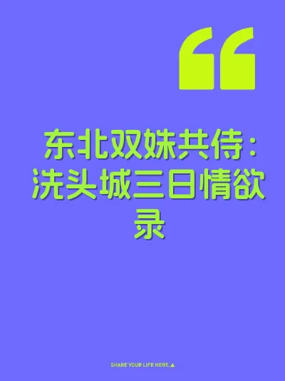 东北双姝共侍：洗头城三日情欲录 封面