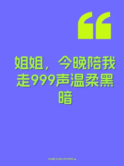 姐姐，今晚陪我走999声温柔黑暗 封面