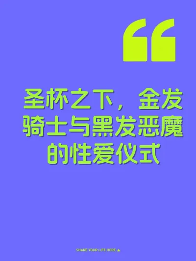 圣杯之下，金发骑士与黑发恶魔的性爱仪式 封面