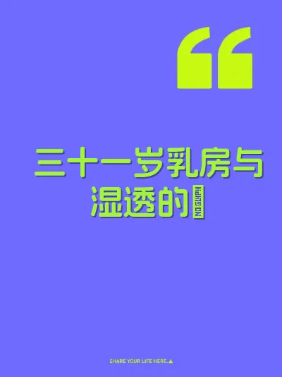 三十一岁乳房与湿透的屄 封面