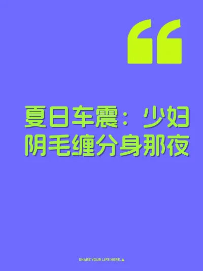夏日车震：少妇阴毛缠分身那夜 封面
