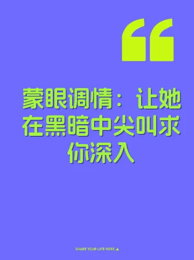 蒙眼调情：让她在黑暗中尖叫求你深入 封面