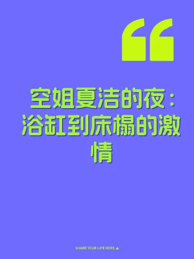 空姐夏洁的夜：浴缸到床榻的激情 封面