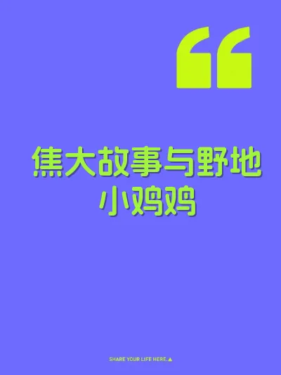 焦大故事与野地小鸡鸡 封面