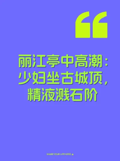 丽江亭中高潮：少妇坐古城顶，精液溅石阶 封面
