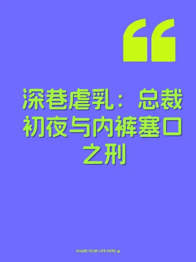 深巷虐乳：总裁初夜与内裤塞口之刑 封面
