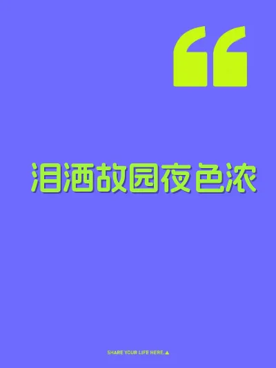 泪洒故园夜色浓