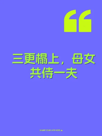 三更榻上，母女共侍一夫 封面