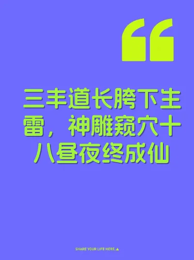 三丰道长胯下生雷，神雕窥穴十八昼夜终成仙 封面