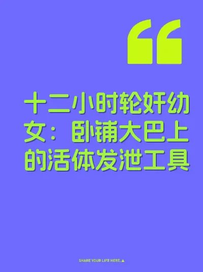 十二小时轮奸幼女：卧铺大巴上的活体发泄工具 封面