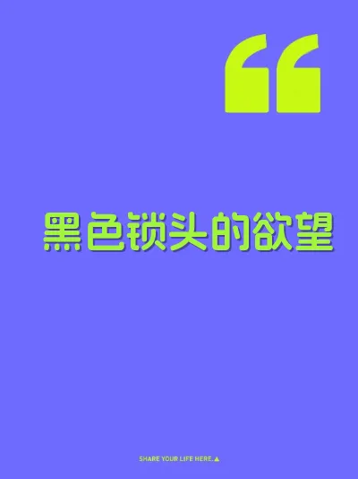 黑色锁头的欲望 封面