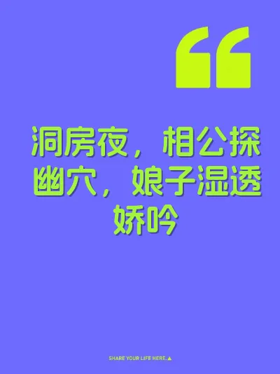 洞房夜，相公探幽穴，娘子湿透娇吟 封面