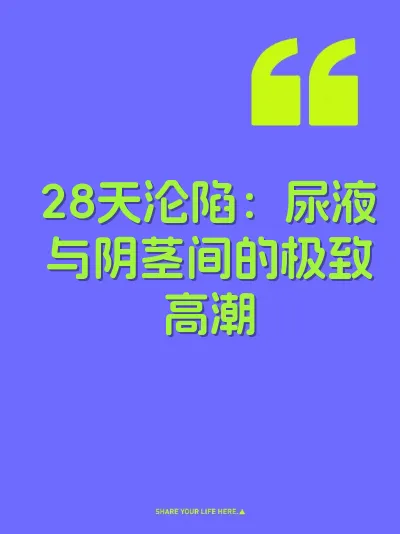 28天沦陷：尿液与阴茎间的极致高潮 封面