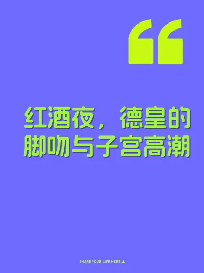 红酒夜，德皇的脚吻与子宫高潮 封面