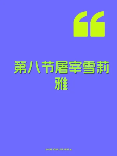 第八节屠宰雪莉雅 封面