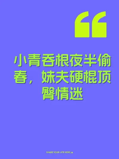 小青吞根夜半偷春，妹夫硬棍顶臀情迷 封面