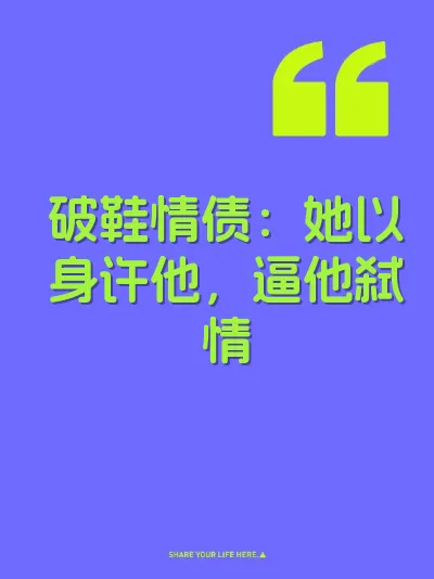 破鞋情债：她以身许他，逼他弑情 封面