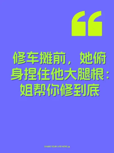 修车摊前，她俯身捏住他大腿根：姐帮你修到底 封面