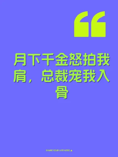 月下千金怒拍我肩，总裁宠我入骨 封面